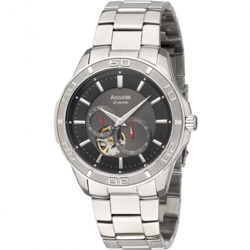 Accurist Automatic Black Dial Stainless Steel Bracelet Gents Watch MB912B