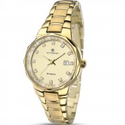 Accurist Champagne Dial Gold Bracelet Ladies Watch 8015