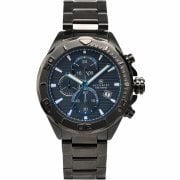 Accurist Chronograph Blue Dial Black Bracelet Gents Watch 7182