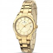 Accurist Classic Champagne Dial Gold Bracelet Ladies Watch 8012
