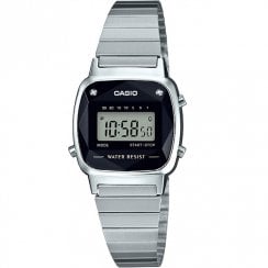 Casio Collection Diamond Digital Chronograph Chrome Bracelet Ladies Watch LA670WEAD-1EF