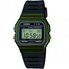 Casio Collection Digital Chronograph Black Resin Strap Unisex Watch F-91WM-3AEF