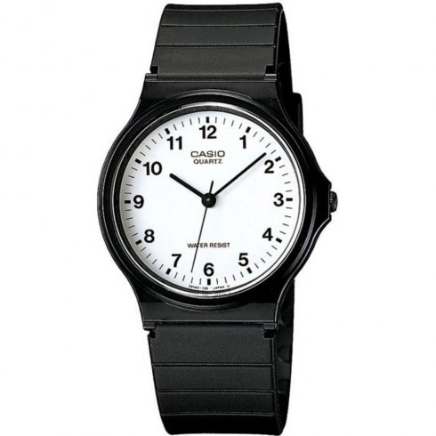 Casio Collection White Dial Black Resin Strap Unisex Watch MQ-24-7BLL