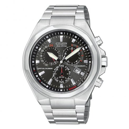 Citizen Antibes black dial chronograph stainless steel bracelet Mens watch BL5410-59E