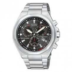 Citizen Antibes black dial chronograph stainless steel bracelet Mens watch BL5410-59E