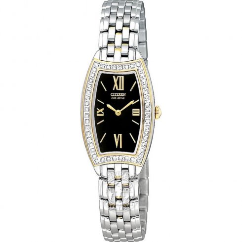 Citizen Silhouette Diamond Black Dial Stainless Steel Bracelet Ladies Watch EW9744-51E