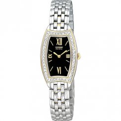 Citizen Silhouette Diamond Black Dial Stainless Steel Bracelet Ladies Watch EW9744-51E