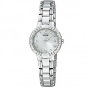 Citizen Silhouette Diamond Silver Dial Stainless Steel Bracelet Ladies Watch EW9720-59A