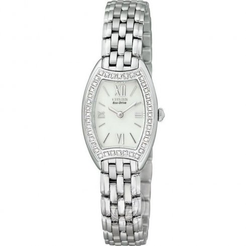 Citizen Silhouette Diamond White Dial Stainless Steel Bracelet Ladies Watch EW9730-55A