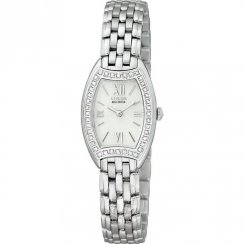 Citizen Silhouette Diamond White Dial Stainless Steel Bracelet Ladies Watch EW9730-55A