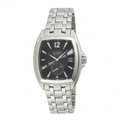 Citizen World Perpetual black dial stainless steel bracelet Mens watch BV1030-59E