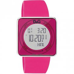 D&G High Contact Digital Chronograph Pink Rubber Strap Ladies Watch DW0737