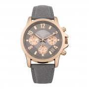 Daisy Dixon Adriana Rose Gold Plated Grey Leather Strap Ladies Watch DD002ERG