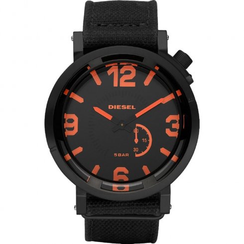Diesel Black Dial Black Fabric Strap Mens Watch DZ1471