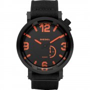 Diesel Black Dial Black Fabric Strap Mens Watch DZ1471