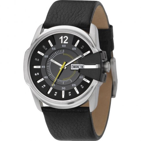 Diesel Chief black dial leather strap Mens watch DZ1295