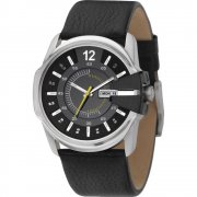 Diesel Chief black dial leather strap Mens watch DZ1295