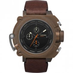 Diesel Chronograph black dial chronograph leather strap Mens watch DZ4245