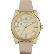 Diesel Company gold dial leather strap Mens watch DZ5357