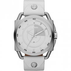 Diesel Descender white dial leather strap Mens watch DZ1577