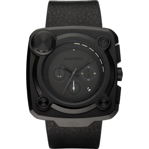Diesel Studio Mixer black dial chronograph leather strap Mens watch DZ4218