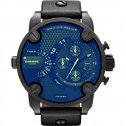 Diesel Super black dial chronograph leather strap Mens watch DZ7257