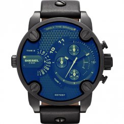 Diesel Super black dial chronograph leather strap Mens watch DZ7257