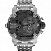 Diesel Super black dial chronograph stainless steel bracelet Mens watch DZ7259