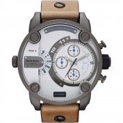 Diesel Super white dial chronograph leather strap Mens watch DZ7269