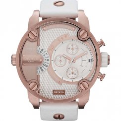 Diesel Super white dial chronograph leather strap Mens watch DZ7271