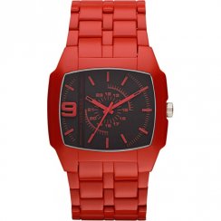 Diesel Trojan Black Dial Red Polycarbonate Bracelet Mens Watch DZ1551