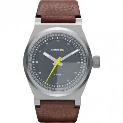 Diesel Turbo grey dial leather strap Mens watch DZ1562
