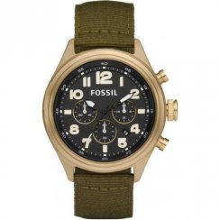 Fossil Chronograph black dial chronograph fabric strap Mens watch DE5018