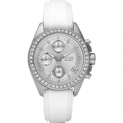 Fossil Decker silver dial chronograph resin strap Ladies watch ES2883