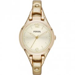 Fossil Georgia gold dial leather strap Ladies watch ES3414