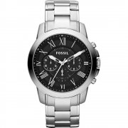 Fossil Grant black dial chronograph stainless steel bracelet Mens watch FS4736