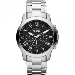 Fossil Grant black dial chronograph stainless steel bracelet Mens watch FS4736