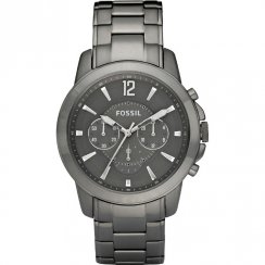 Fossil Grant grey dial chronograph stainless steel bracelet Mens watch FS4584