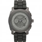 Fossil Machine black dial chronograph rubber strap Mens watch FS4701