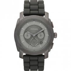 Fossil Machine black dial chronograph rubber strap Mens watch FS4701
