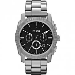 Fossil Machine black dial chronograph stainless steel bracelet Mens watch FS4776