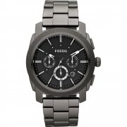 Fossil Machine Chronograph Black Dial Gun Metal Bracelet Mens Watch FS4662