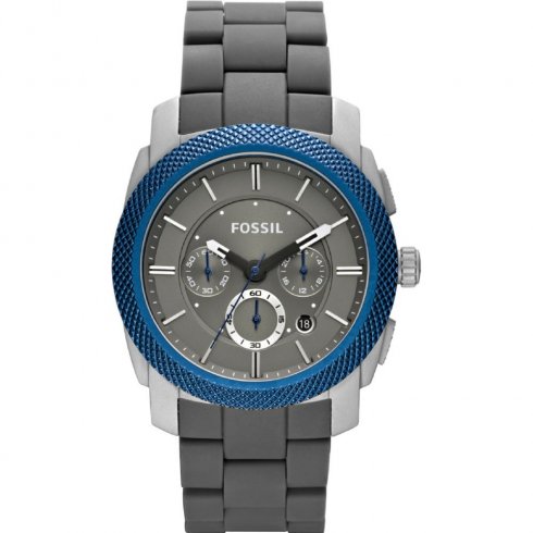Fossil Machine grey dial chronograph aluminium bracelet Mens watch FS4659
