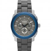 Fossil Machine grey dial chronograph aluminium bracelet Mens watch FS4659