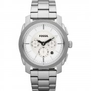 Fossil Machine silver dial chronograph stainless steel bracelet Mens watch FS4663