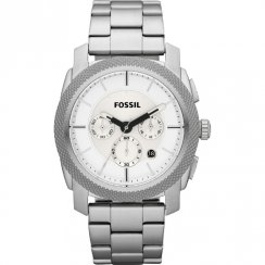 Fossil Machine silver dial chronograph stainless steel bracelet Mens watch FS4663