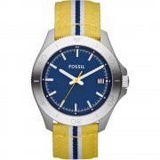 Fossil Retro Traveller blue dial nylon strap Mens watch AM4477