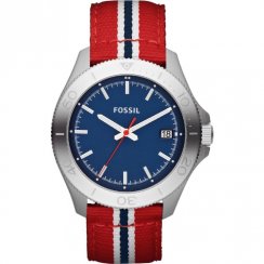 Fossil Retro Traveller blue dial nylon strap Mens watch AM4479