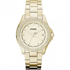 Fossil Retro Traveller Champagne Dial Gold Bracelet Ladies Watch AM4453