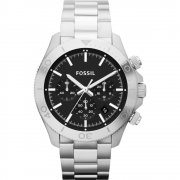 Fossil Retro Traveller Chronograph Black Dial Stainless Steel Bracelet Gents Watch CH2848